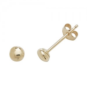 9ct Yellow Gold 3mm Button Stud Earrings