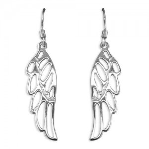 Sterling Silver Angel Wing Hook Drop Earrings