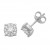 9ct White Gold Round Cubic Zirconia Cluster Stud Earrings