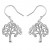 Sterling Silver Tree Of Life Hook Drop Earrings