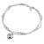 Sterling Silver Double Beaded Chain with Heart Charm Anklet