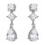 Sterling Silver Cubic Zirconia Round Princess Pear Drop Earrings