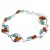 Sterling Silver Cognac Amber & Reconstituted Turquoise Statement Bracelet