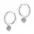 Sterling Silver Cubic Zirconia Huggie Hoop with Heart Earrings