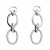 Sterling Silver Double Oval Links with Knot Detail Drop Earrings