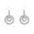 Sterling Silver Micro-Set Cubic Zirconia Concentric Circles Drop Earrings 