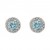 Sterling Silver Round Blue Topaz with Cubic Zirconia Halo Stud Earrings