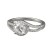 R9150/C Sterling Silver Round Cubic Zirconia Halo with Micro-Set Shoulder Ring