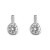 Sterling Silver Rub-Over Cubic Zirconia Stem Stud Earrings