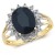 9ct Large Oval Sapphire & Diamond Ring