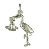2581 Sterling Silver Stork & Baby Charm