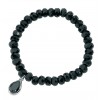 Sterling Silver Black Onyx & Black CZ Stretch Bracelet