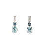 Sterling Silver Blue/White Swarovski Crystal Drop Earrings