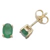 9ct Oval Emerald Stud Earrings