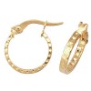 9ct Gold 10mm Diamond Cut Hoop Earrings