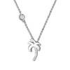 Sterling Silver Cubic Zirconia Palm Tree Necklace 