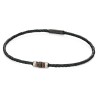 Fred Bennett Men's Stainless Steel & Black Woven Leather Necklace