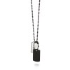 Fred Bennett Men's Stainless Steel & Black IP Plated Dog Tag Necklace