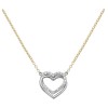 9ct Gold Double Open Heart CZ 18" Necklace