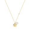 9ct Gold Round Disc & CZ Circle 18" Necklace