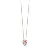 Sterling Silver Pink Round Swarovski Crystal Pendant & 18" Chain 