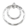 Sterling Silver Concentric Beaten Rings Pendant &18" Chain