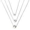 Sterling Silver Triple Chain with Beads Necklace