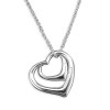 Sterling Silver Small & Large Open Hearts on Chain
