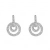 Sterling Silver Micro-Set Cubic Zirconia Concentric Circles Drop Earrings 
