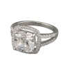 Sterling Silver Large Square Cubic Zirconia Halo with Pave Shoulders Ring