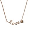 Sterling Silver Rose Plated 'Love' Necklace