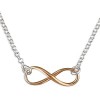 Sterling Silver Rose Plated Infinity Necklace