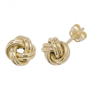 9ct Yellow Gold Knot Stud Earrings