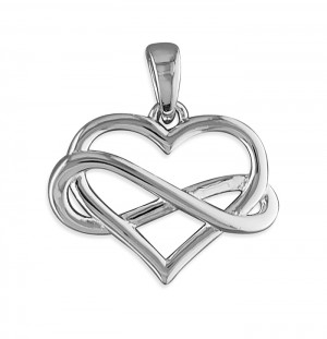 Sterling Silver Infinity Entwined Heart Pendant & 18" chain