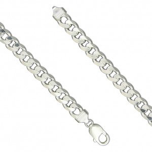 Sterling Silver Heavy Flat Curb Bracelet