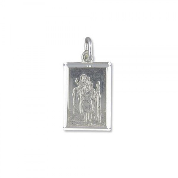 Sterling Silver St Christopher Pendant & 18" Chain