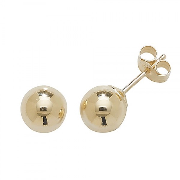 9ct Gold 6mm Ball Stud Earrings