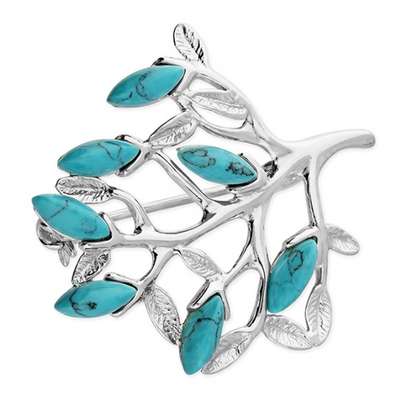 Sterling Silver Turquoise Tree of Life Brooch