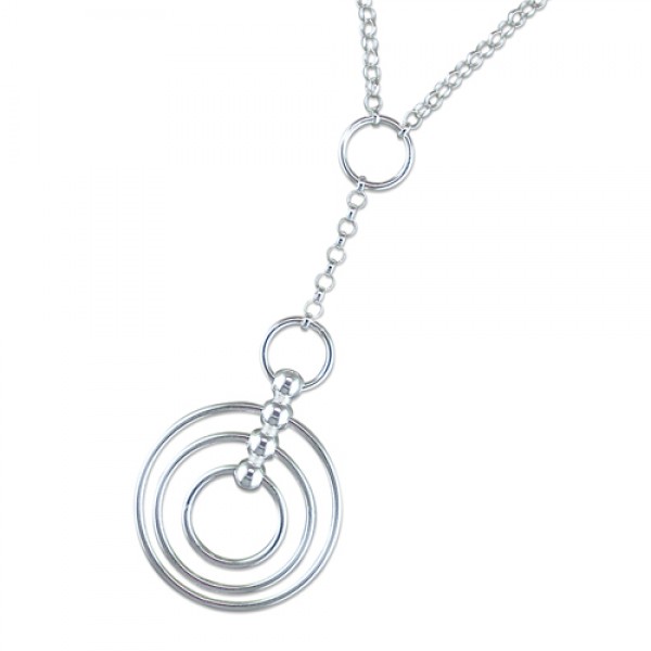 Sterling Silver Concentric Circles on 16" Chain